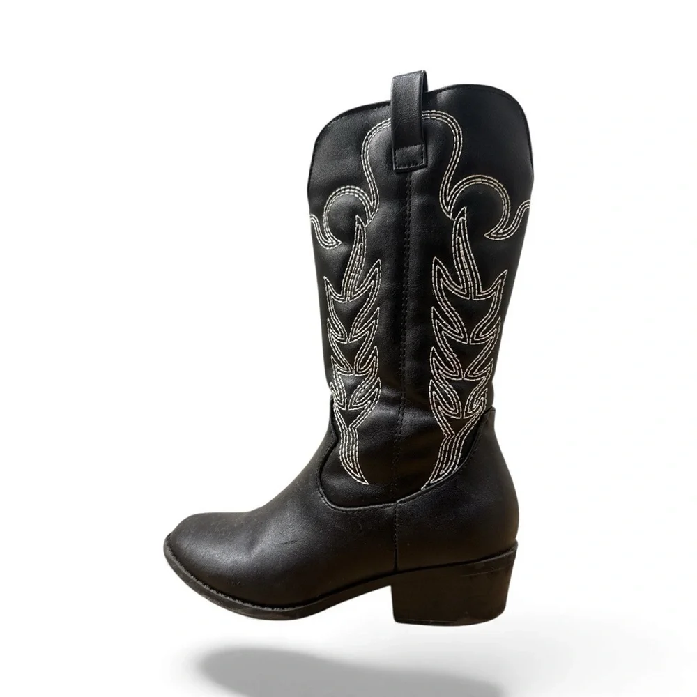 Fashion Nova Black and White Kids Cowboy Boots